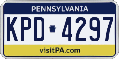 PA license plate KPD4297