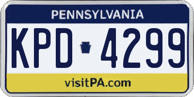 PA license plate KPD4299