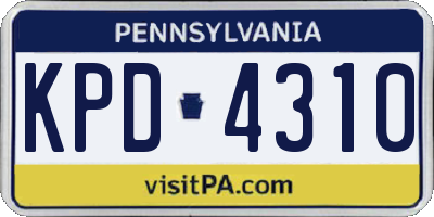 PA license plate KPD4310