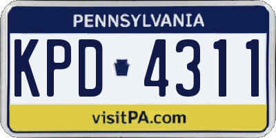 PA license plate KPD4311