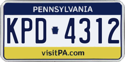 PA license plate KPD4312