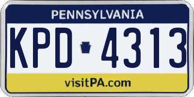 PA license plate KPD4313
