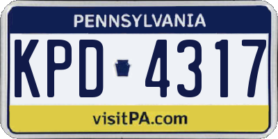 PA license plate KPD4317