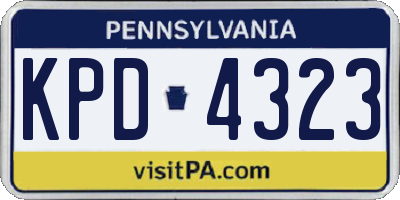 PA license plate KPD4323