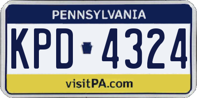 PA license plate KPD4324