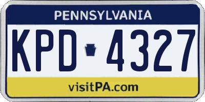 PA license plate KPD4327