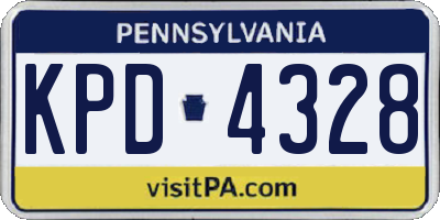 PA license plate KPD4328