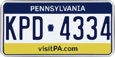 PA license plate KPD4334