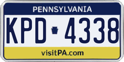 PA license plate KPD4338