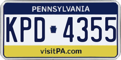 PA license plate KPD4355