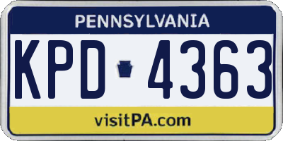 PA license plate KPD4363