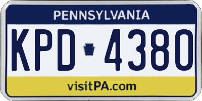 PA license plate KPD4380