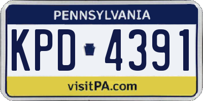 PA license plate KPD4391