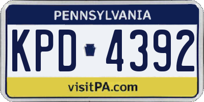 PA license plate KPD4392