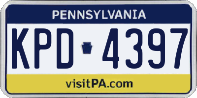 PA license plate KPD4397