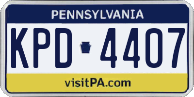 PA license plate KPD4407
