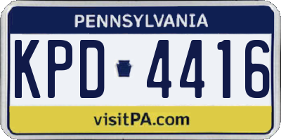 PA license plate KPD4416