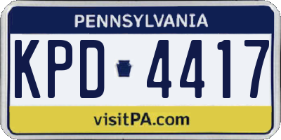 PA license plate KPD4417