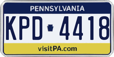 PA license plate KPD4418