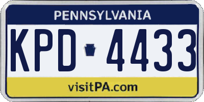 PA license plate KPD4433