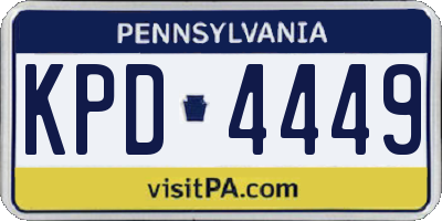 PA license plate KPD4449
