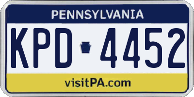 PA license plate KPD4452
