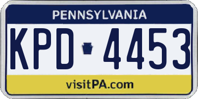 PA license plate KPD4453