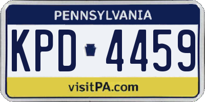 PA license plate KPD4459