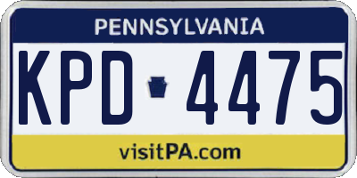 PA license plate KPD4475