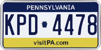 PA license plate KPD4478