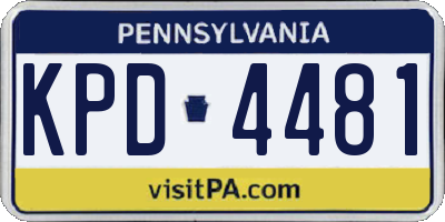 PA license plate KPD4481