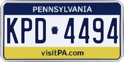 PA license plate KPD4494