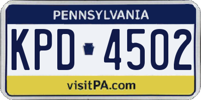 PA license plate KPD4502