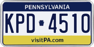PA license plate KPD4510