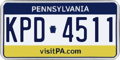 PA license plate KPD4511