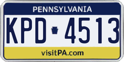 PA license plate KPD4513