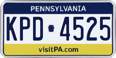 PA license plate KPD4525