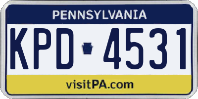 PA license plate KPD4531