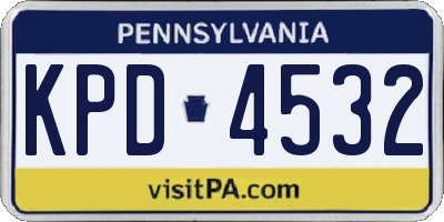 PA license plate KPD4532