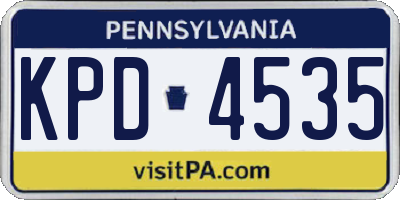 PA license plate KPD4535