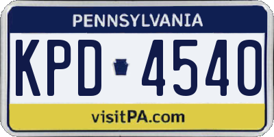 PA license plate KPD4540