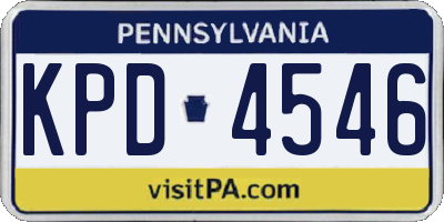 PA license plate KPD4546
