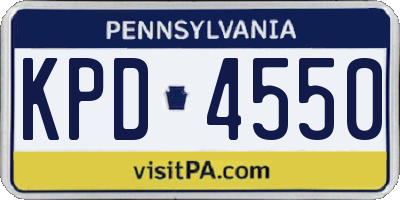 PA license plate KPD4550