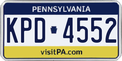PA license plate KPD4552