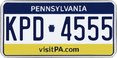 PA license plate KPD4555