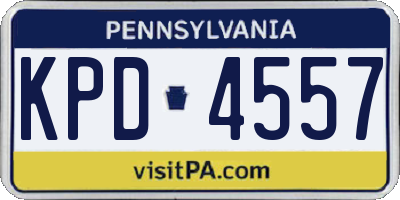 PA license plate KPD4557