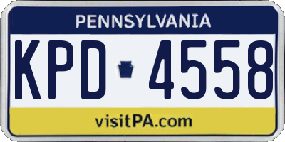 PA license plate KPD4558