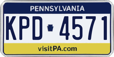 PA license plate KPD4571