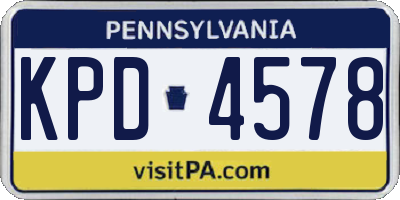 PA license plate KPD4578