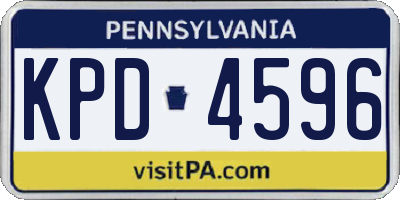 PA license plate KPD4596